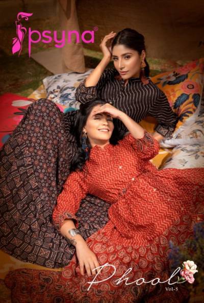 Phool Vol 5 By Psyna Fancy Cambric Cotton Anarkali Kurti Collection